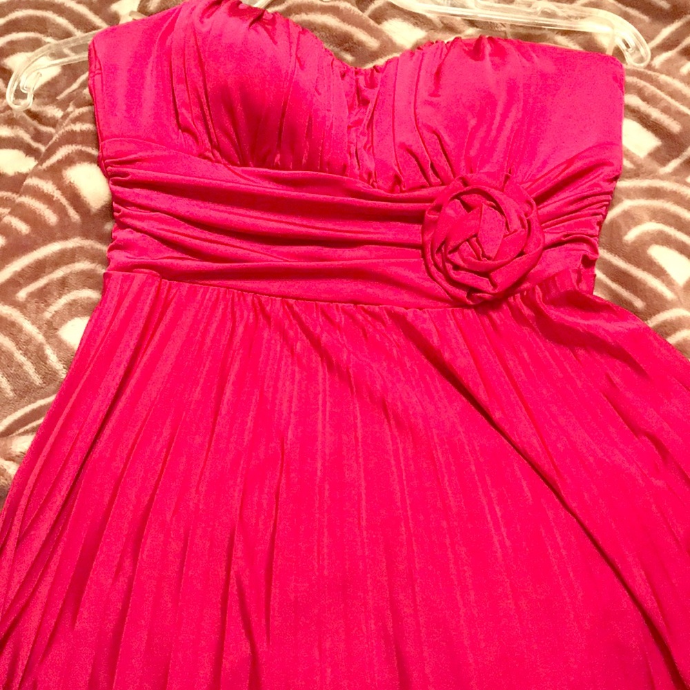Pink strapless dress